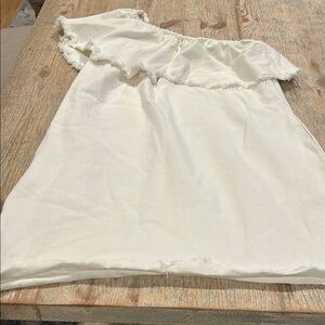 Design Lab Lord & Taylor White Flutter Sleeve Sheath Dress